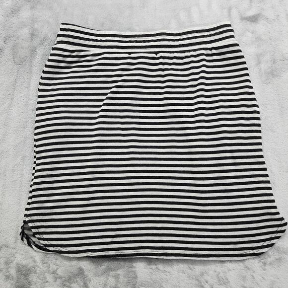 Renee C. Skirt Womens S Black Gray Striped Kaia Knit Drawstring Pockets Lined - Picture 2 of 7